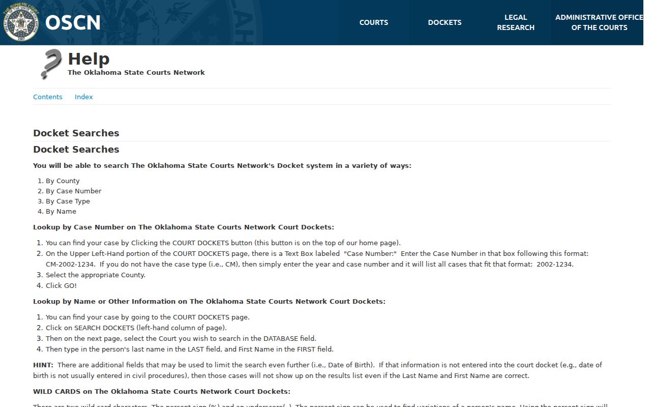 Jefferson County warrant search OSCN name and case fields