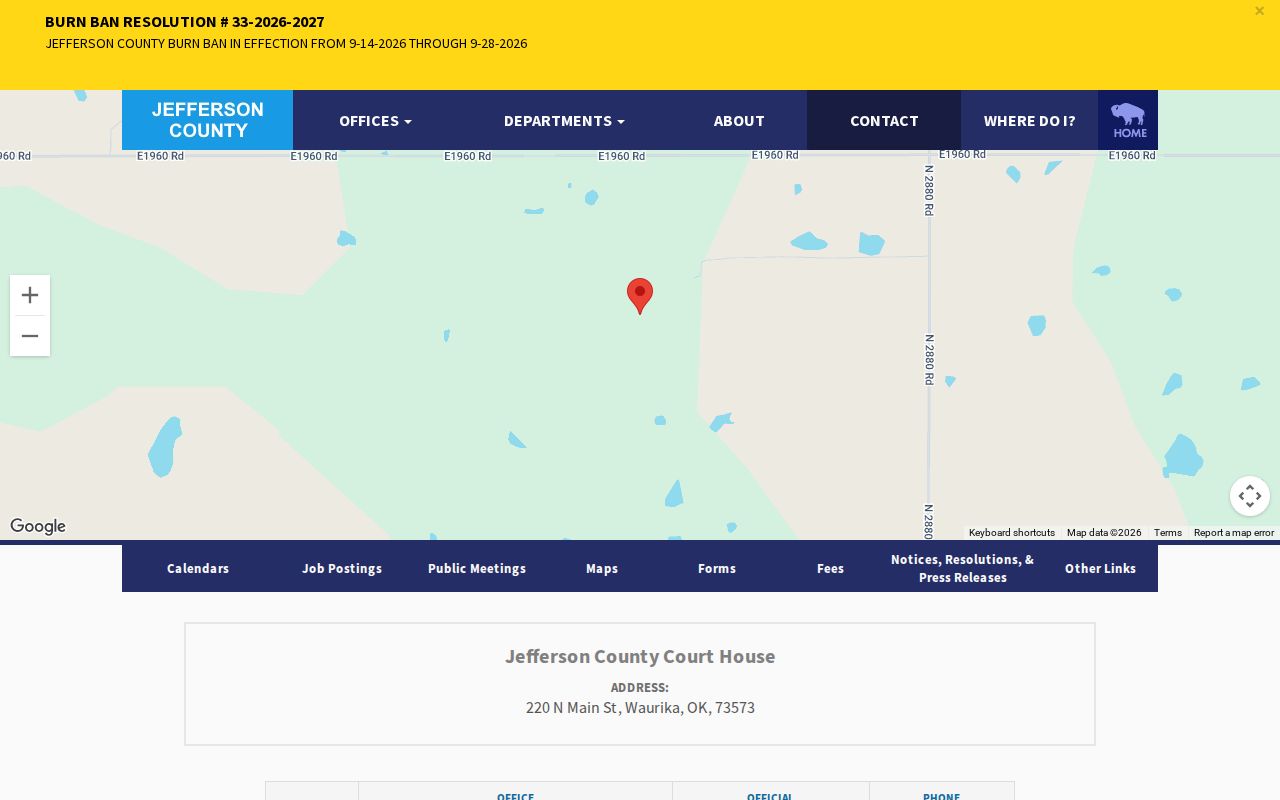 Jefferson County warrant records courthouse contact directory