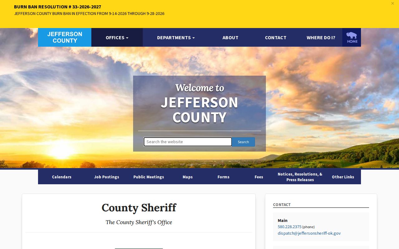 Jefferson County warrant records sheriff service office